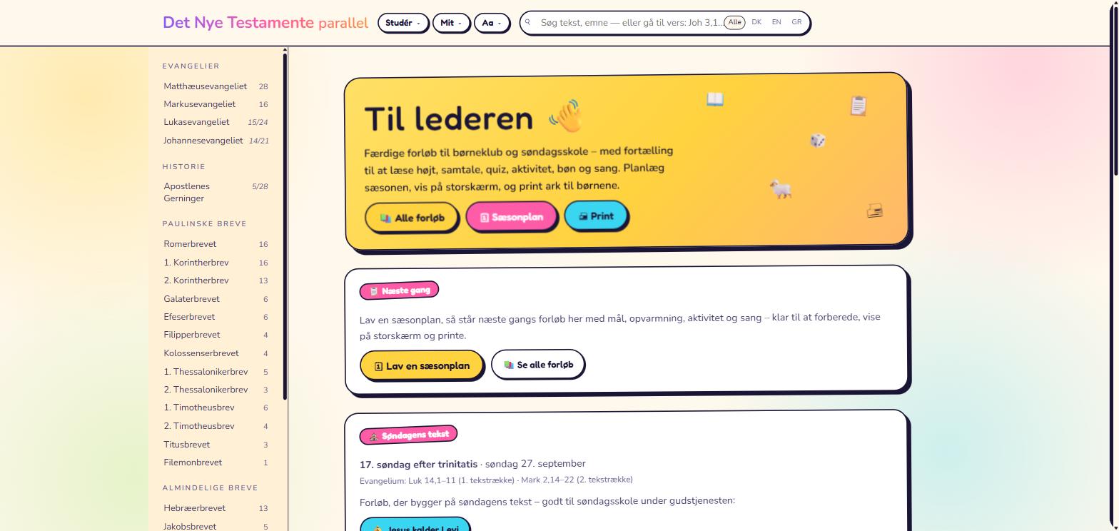 Skærmbillede af børneudgaven